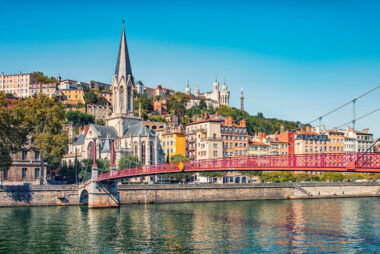 Vue de Lyon avec les quais de Saône
